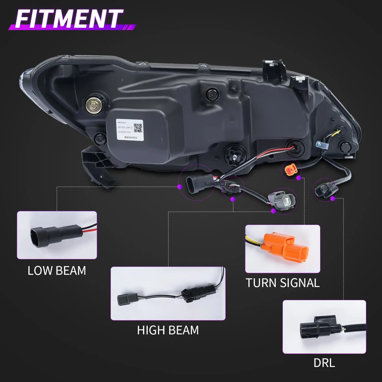 Светодиодная фара для Honda Civic 8-го поколения FD1 FD2 FD3 Type R 2007-2011 с последовательным