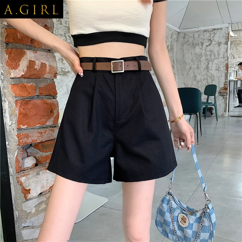 Shorts Women Solid Trendy 5 Colors High Waist Simple Korean Style Ladies Design Casual All-match Summer Trousers Daily Soft Ins