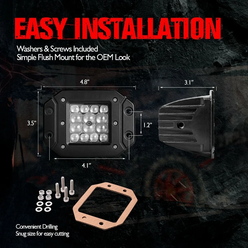 2 шт. водонепроницаемые фары дальнего света 5 дюймов 42 Вт