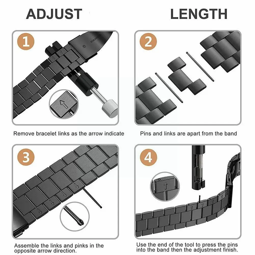 

Watch Band Tool For For Fitbit Watch Adjustable Remover Kit Metal Strap Bracelet Link Pin Repair Tool W9c3