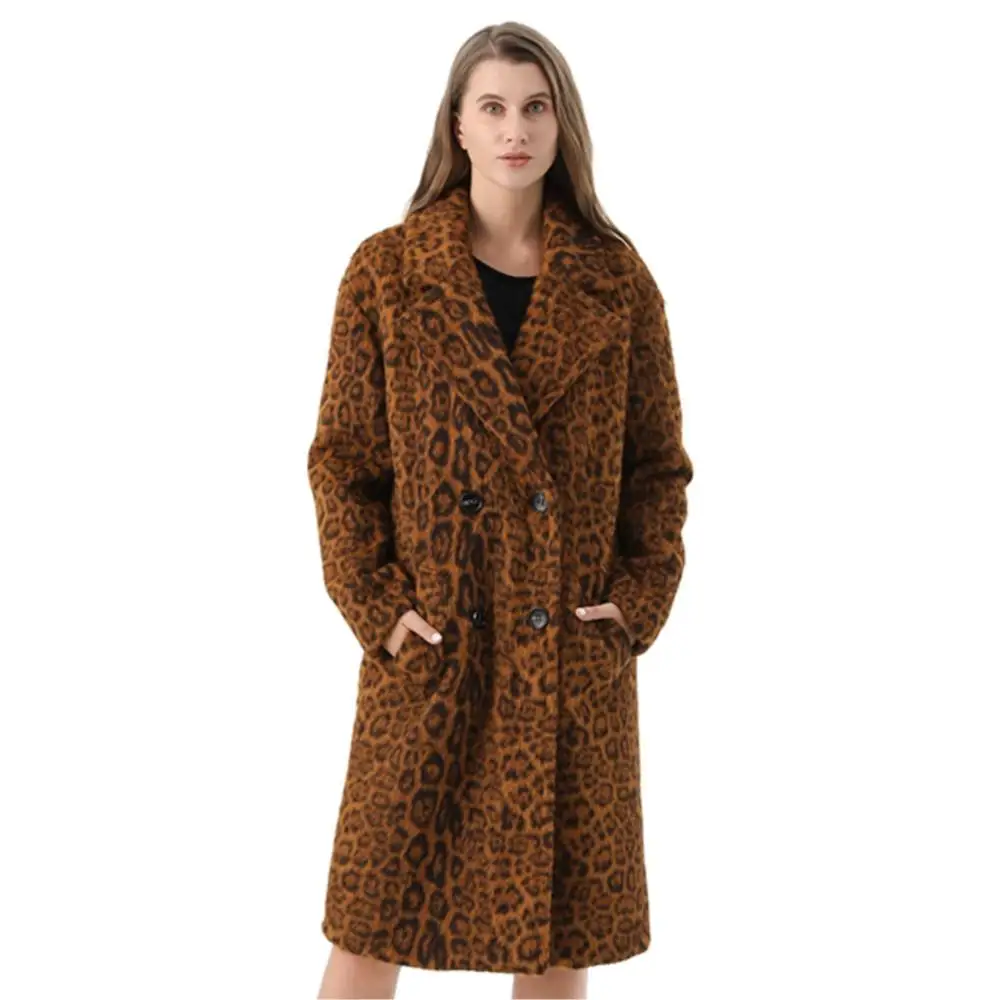 Women Winter Real Fur double-breasted Jacket New Design Real Fur Long With Pocket Coat Leisure Thermal Elegant women's Clothing