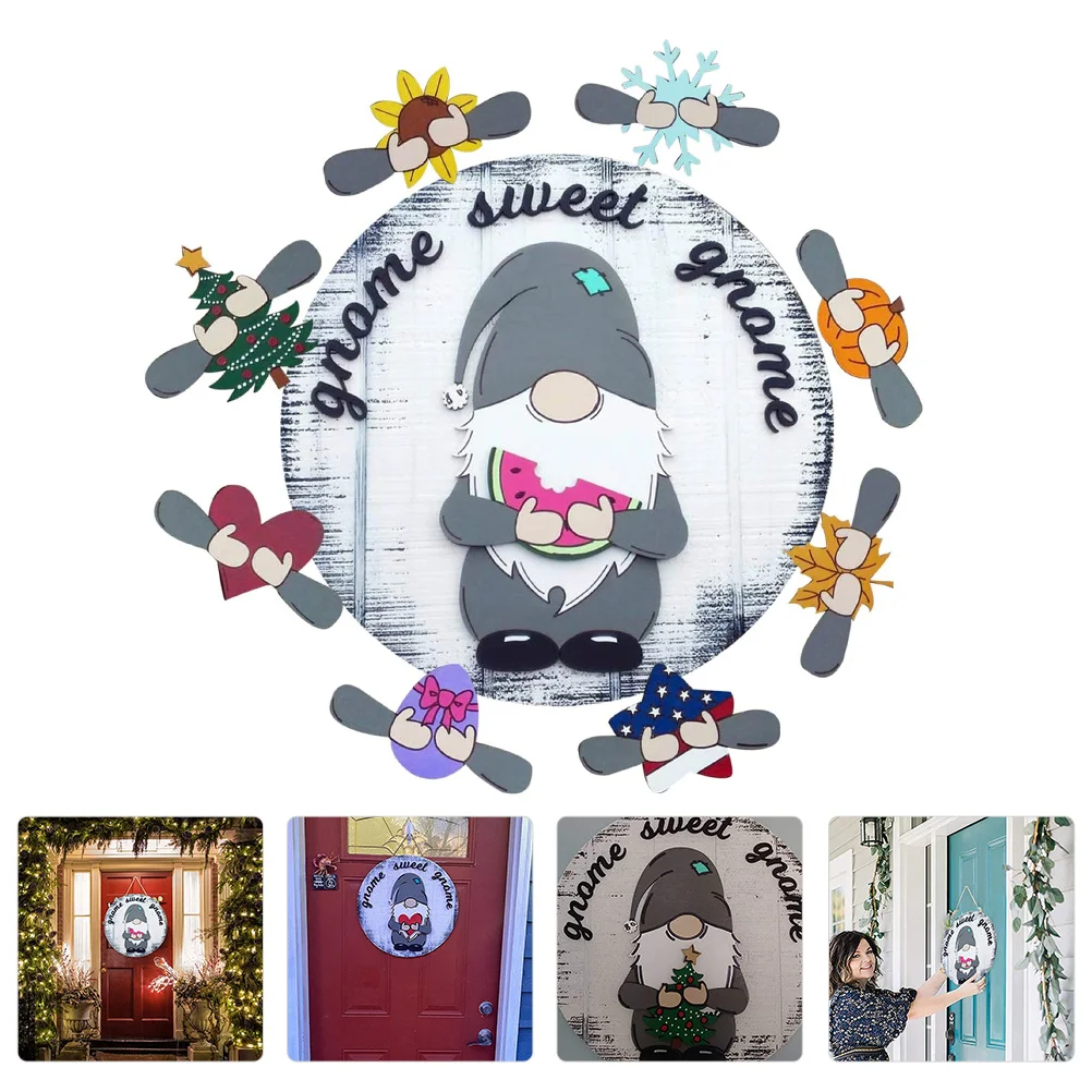 

Welcome Sign Hanging Door Plaque Board Farmhouse Gnome Wooden Porch Wedding Decorationsfront Pendant Ornament Tag Home Flower