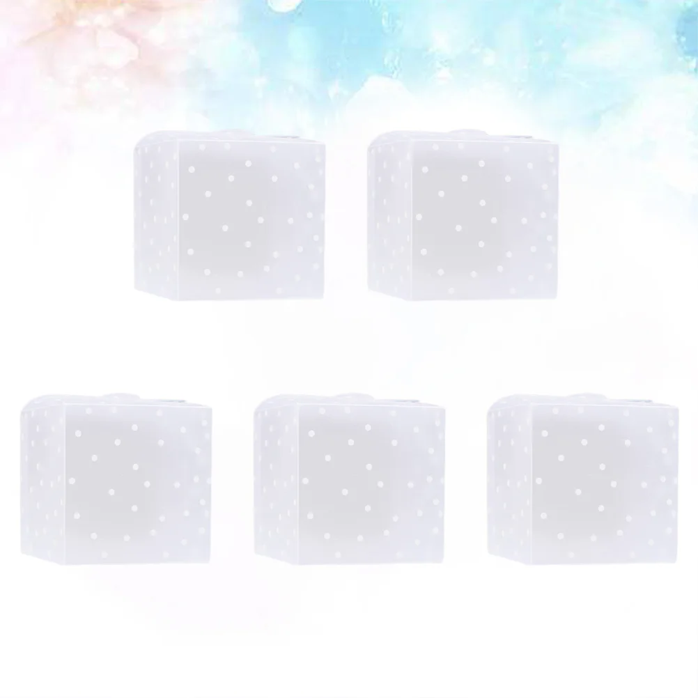 

50 PCS Wedding Gift Boxes Polka Dot Plastic Candy Box Plastic Treat Box Wedding Favor Boxes PVC Favor Boxes