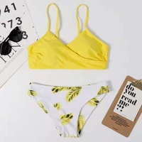 leaf printed bikini set women low waist swimwear push up bikini summer party holiday bathing suit 2021 two piece set swimsuit