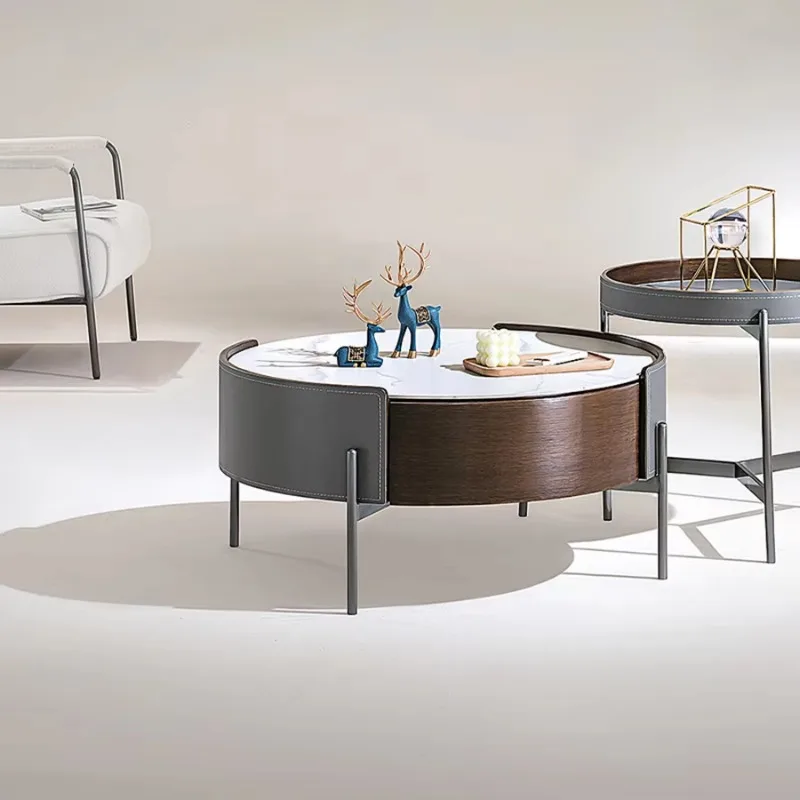 Итальянский минималистичный приставной столик мебель эстетический