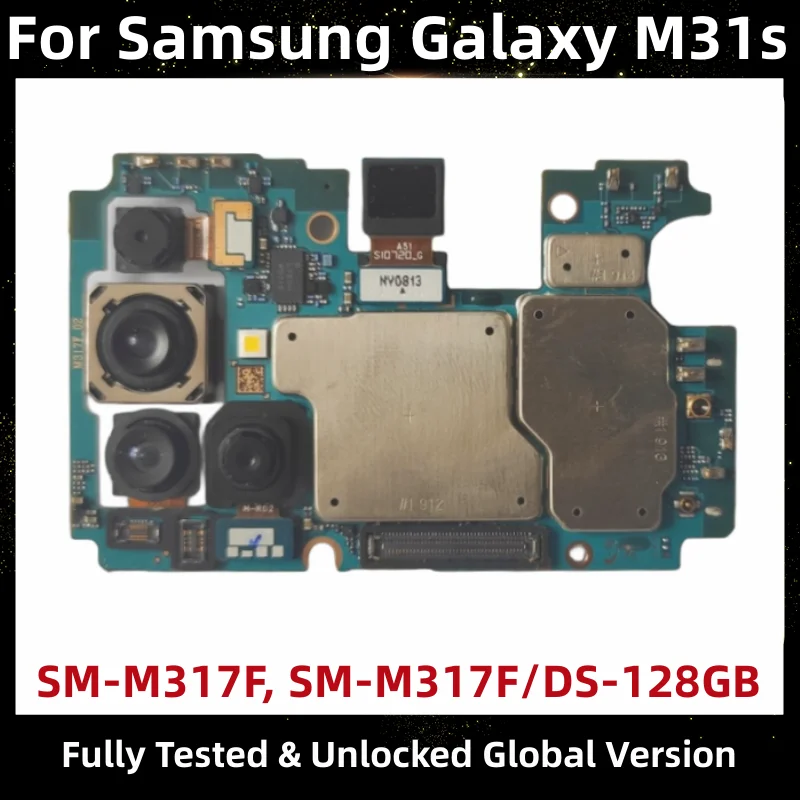 

Материнская плата для Samsung Galaxy M31s SM-M317F, оригинальная плата основных схем, материнская плата версии для ЕС, 64 ГБ, 128 ГБ