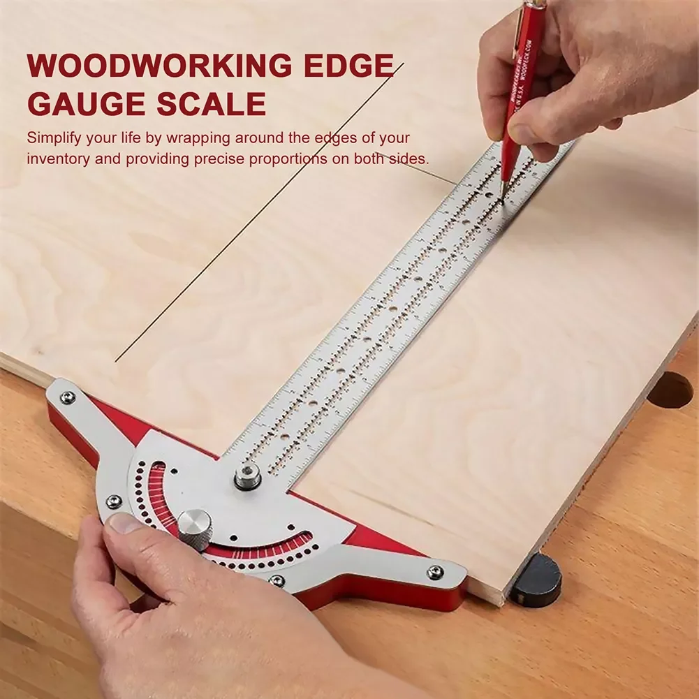 

T-Type Woodworkers Edge Rule Protractor 70 Degree Round Head Rotary Angle Measurement Accuracy Scriber Gauge Layout Tools