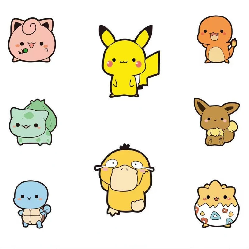 

Pokemon Cartoon Pikachu Car Sticker Q Version Charmander Front Bumper Long Vertical Sticker Children's Toy Christmas Gift
