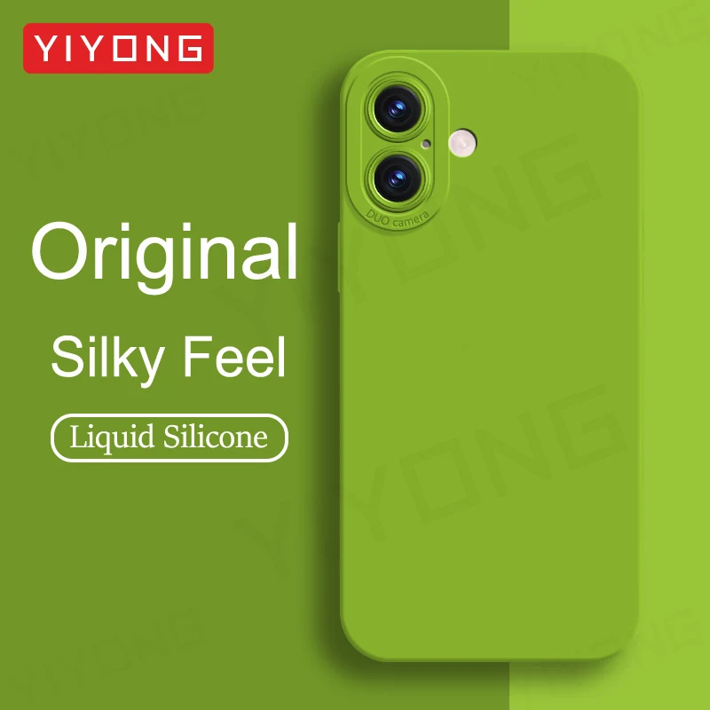 Фото Чехол YIYONG Luxury Silky Feel Liquid Silicone Soft Cover для iPhone 16e 16 Pro Max iPhone 16 Plus 16+ Чехлы для телефонов №2