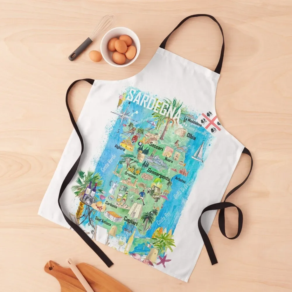 Фартук для кемпинга с изображением Сардинии средиземноморской адриатической