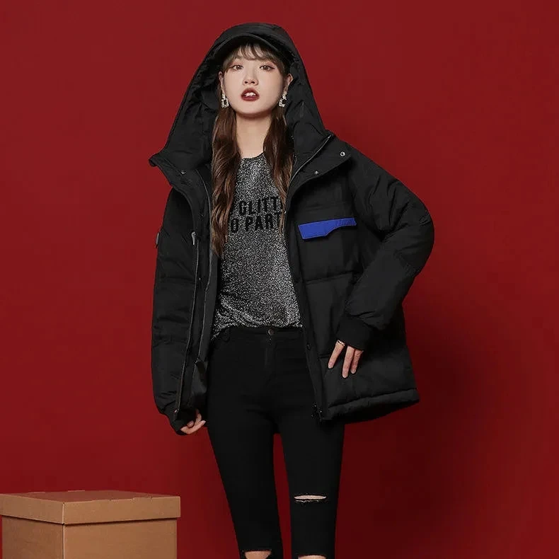 2022 New Autumn Winter Warm Parkas Coat Womens Hooded Down Cotton Parka Jackets Winter Korean Cotton-padded Jacket Snow Outwear