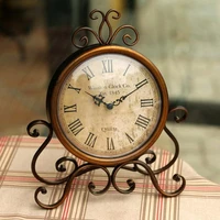 metal desktop clock with silent clock movement crafts home decoration shabby chic home watch