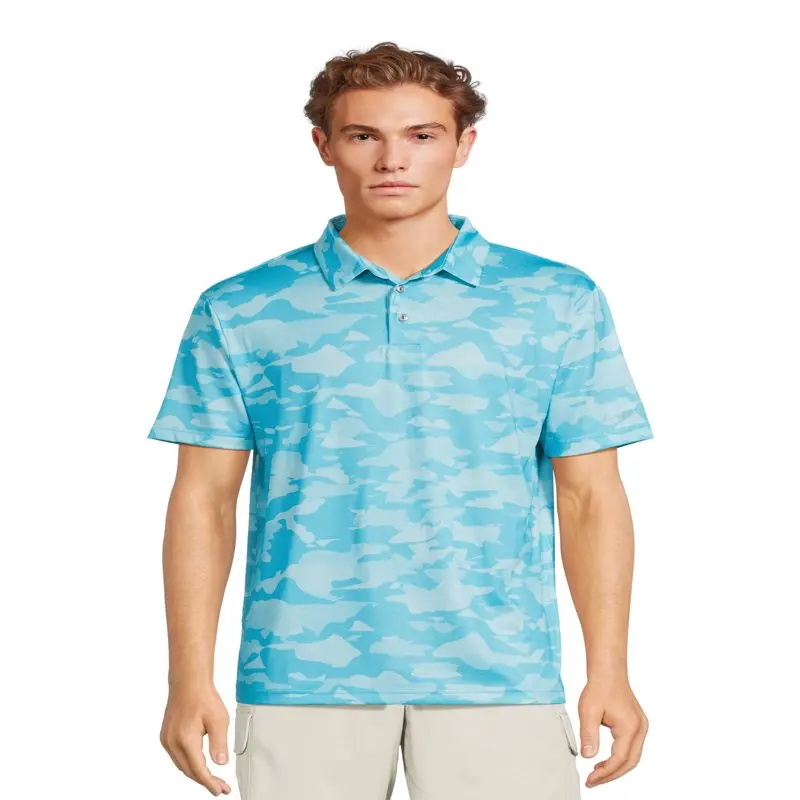 

Men's and Big Men's Camouflage Golf Polo Shirt with Short Sleeves, Sizes S-5XL