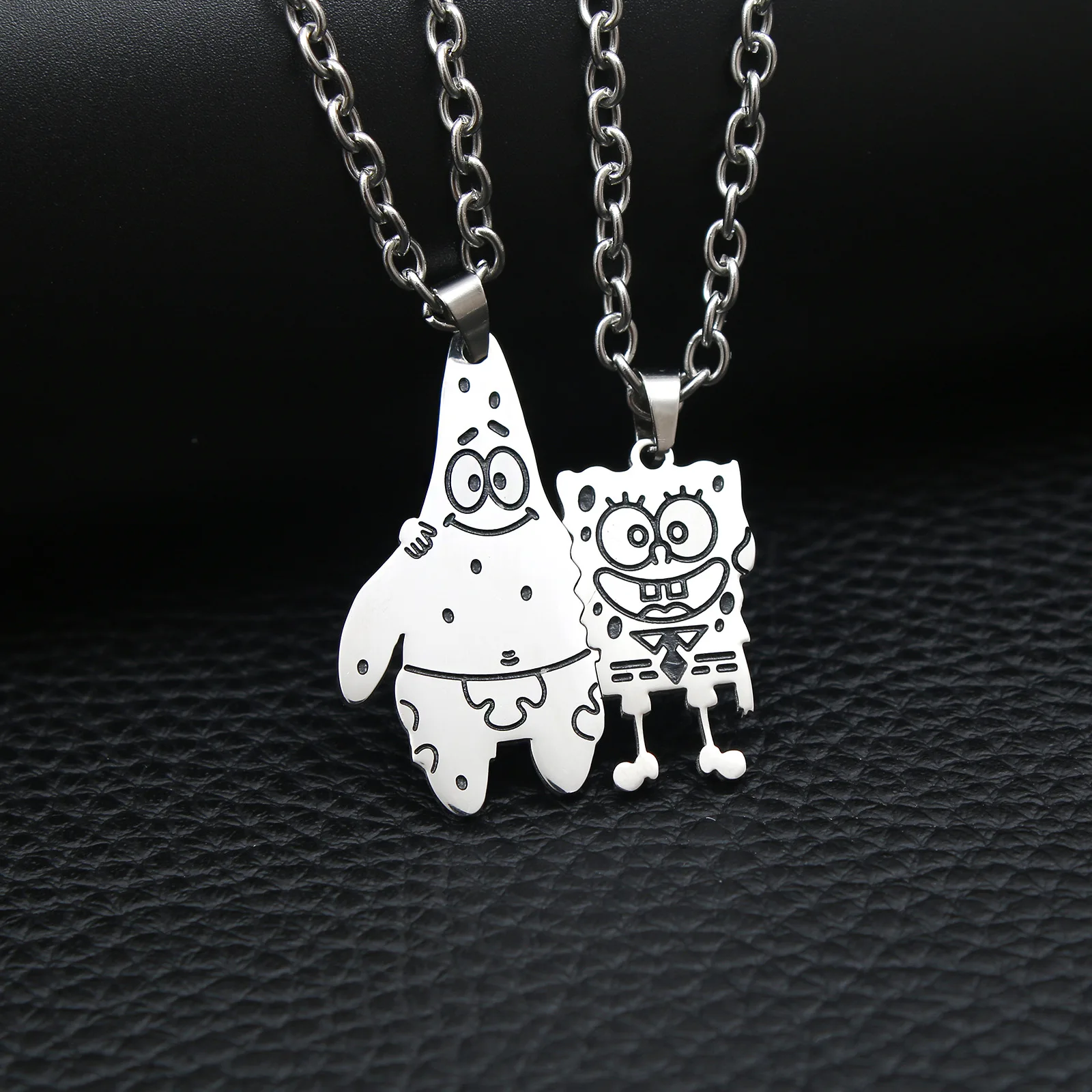 

Anime SpongeBob SquarePants Patrick Star Pendant Necklace For Boy Girl Couple Accessories Ins Cartoon Friendship Gift
