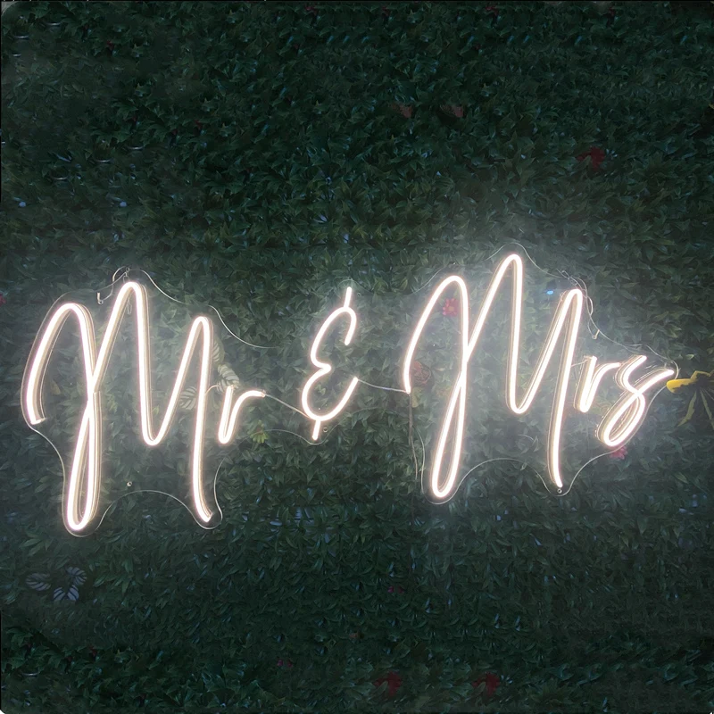 Mr and Mrs LED Neon Sign Indoor Wall Lights Party Wedding Shop Window Restaurant Mr&Mrs Decor Bride To Be Lamp  Sign