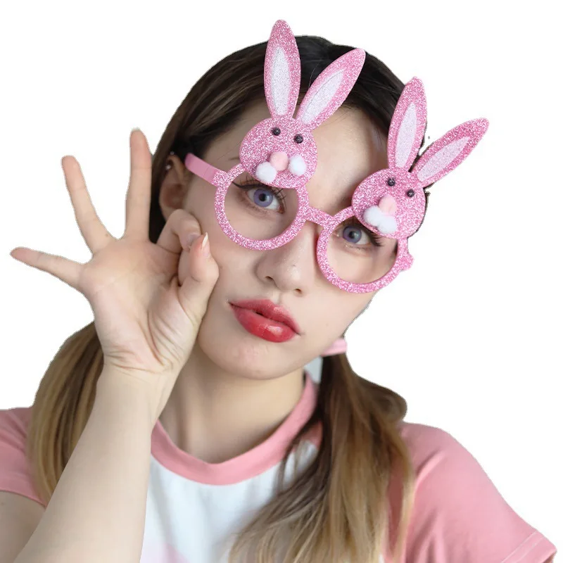 

Пасхальный стиль, украшение, розовый кролик, очки, очки, детский день, подарок для девочек, солнцезащитные очки в виде кролика, счастливая Пасха, аксессуары