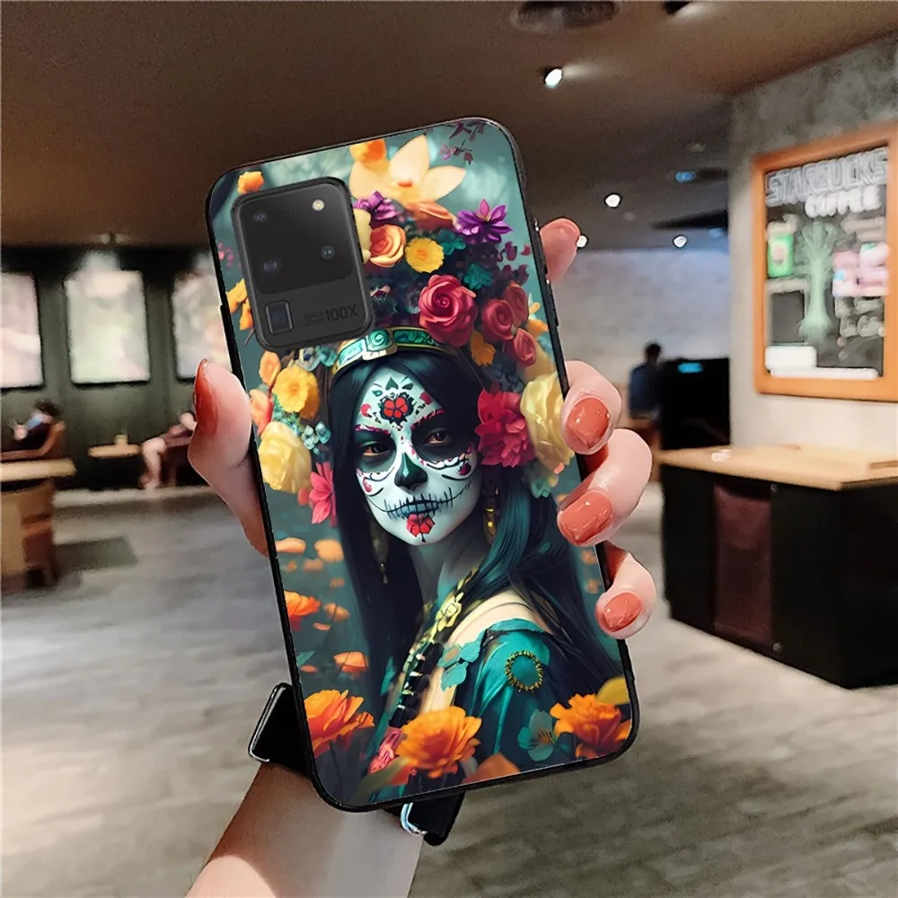 Чехол для телефона Хэллоуин с черепом девушки Samsung S 9 10 20 21 22 23 30 23plus lite Ultra FE S10lite