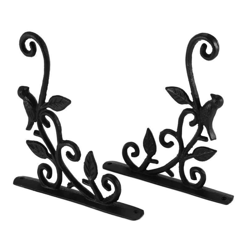 

2 PCS Hanging Plant Hook Cast Iron Flower Basket Hooks Bracket Hanger For Bird Feeder Lantern Planters Pots Wind Chimes