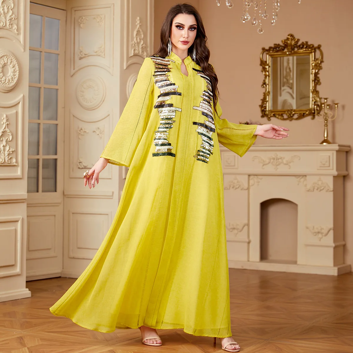 Джалабия Ид Джеллаба с вышивкой мусульманское женское платье макси Турция