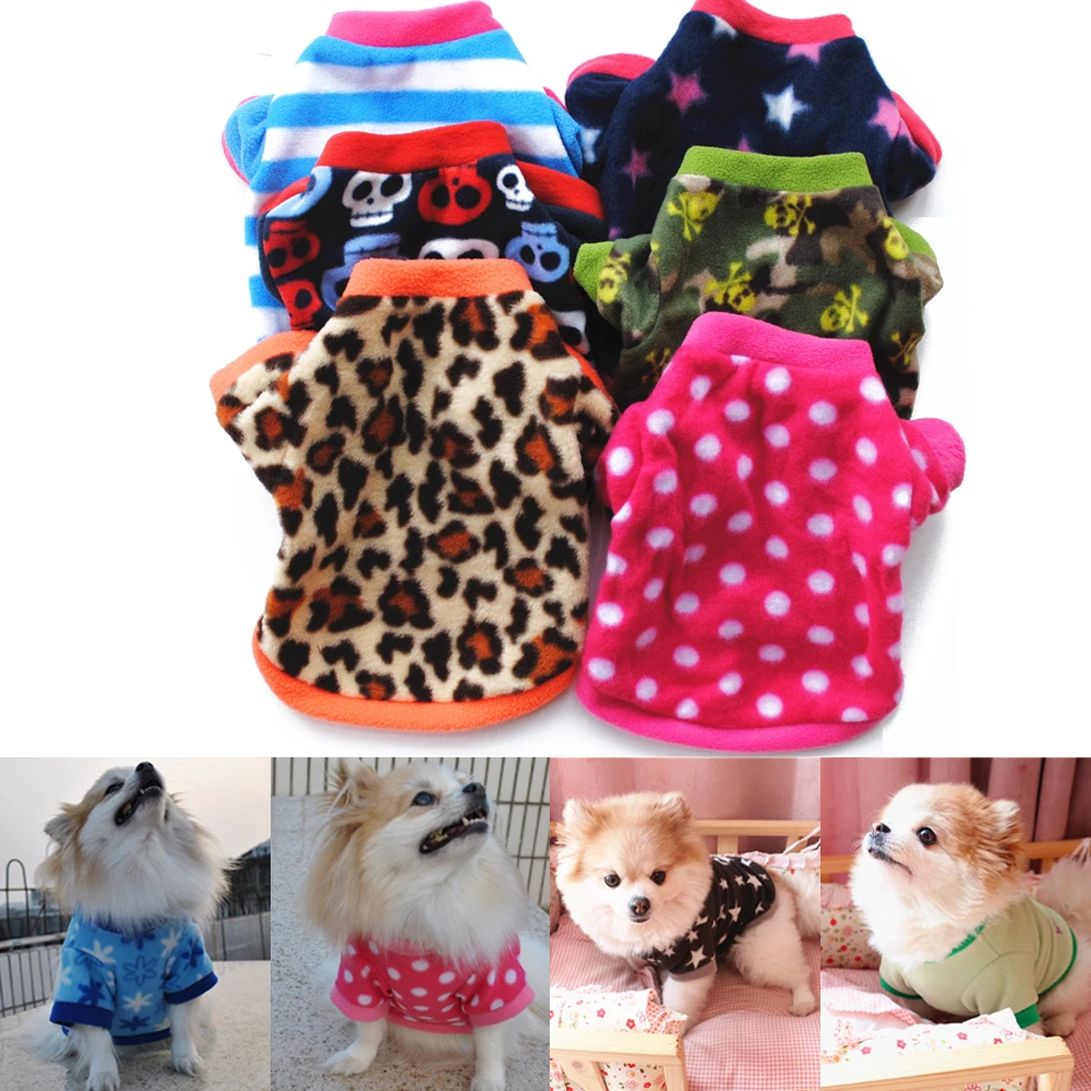 

Зимняя одежда для собак, Флисовая теплая куртка с принтом для собак, рубашка для щенков и кошек, костюм, пуловер, одежда для собак, одежда для маленьких, средних и больших собак