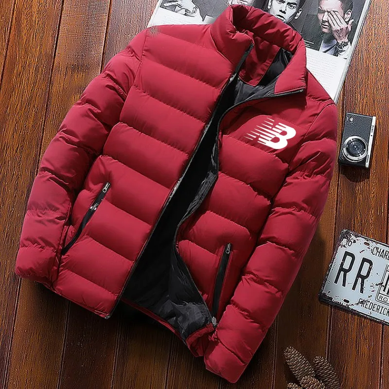 Chaqueta acolchada de algodón de manga larga para hombre, chaqueta con cremallera, cuello alto, talla grande, invierno, nuevo