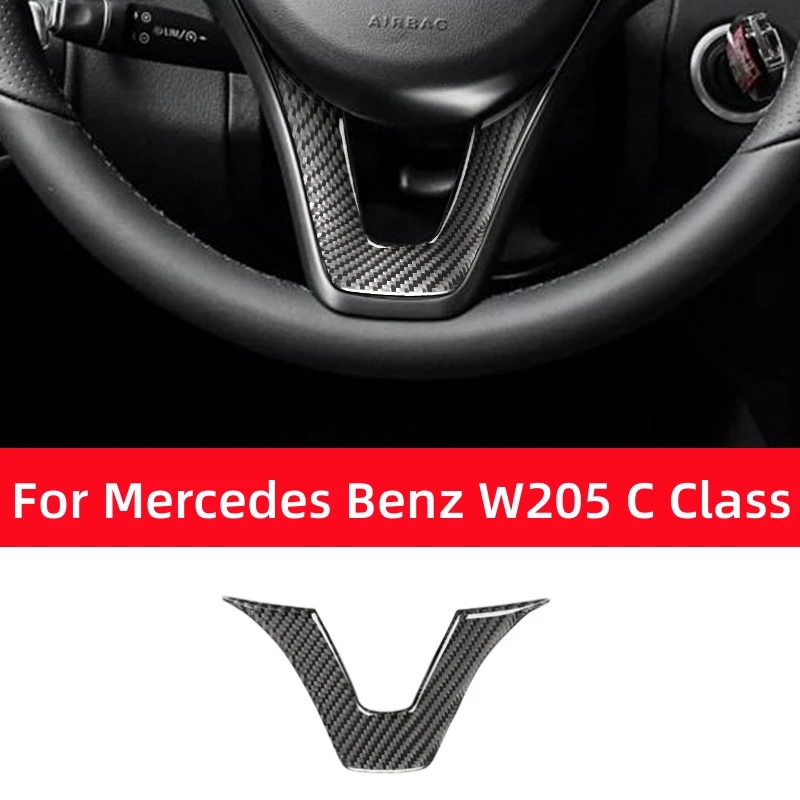 

Для Mercedes Benz W205 C GLC Class, интерьер из углеродного волокна, автомобильная панель рулевого колеса, декоративная крышка, наклейка, отделка, автомобильные аксессуары