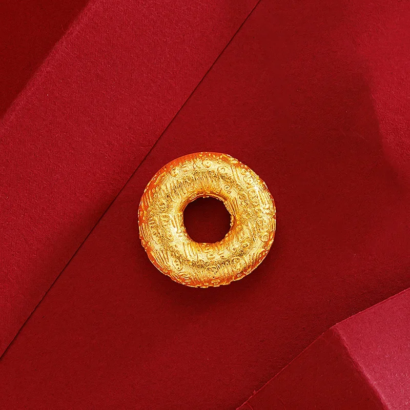 Подвеска Baifu Ping An Buckle из настоящего золота 9999 желтое золото 24 карата