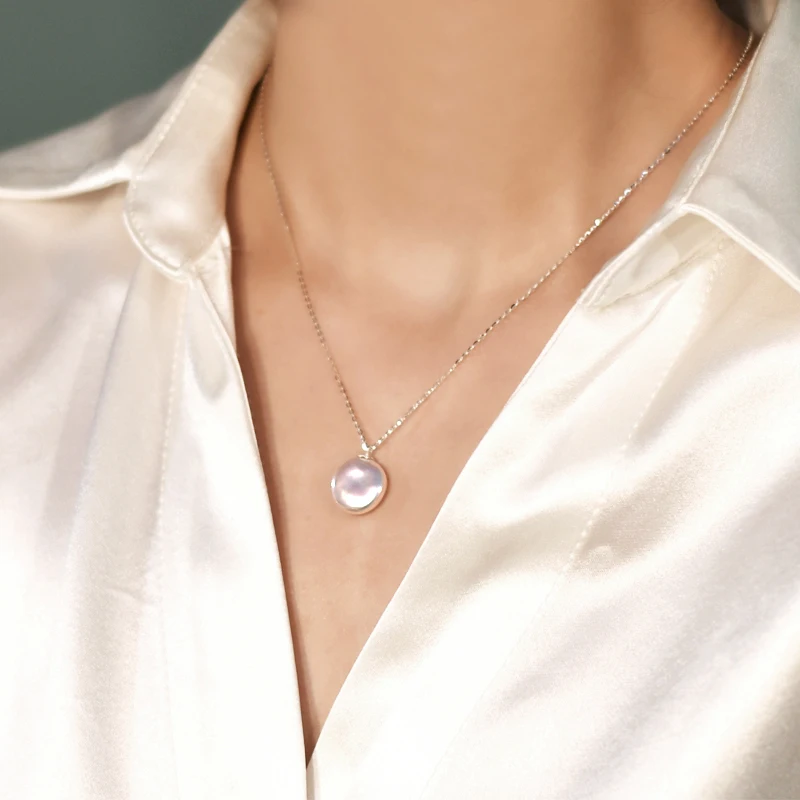 

Natural Baroque Pearl 925 Sterling Silver Pendant Necklace Fashion for Women Choker Wedding Party
