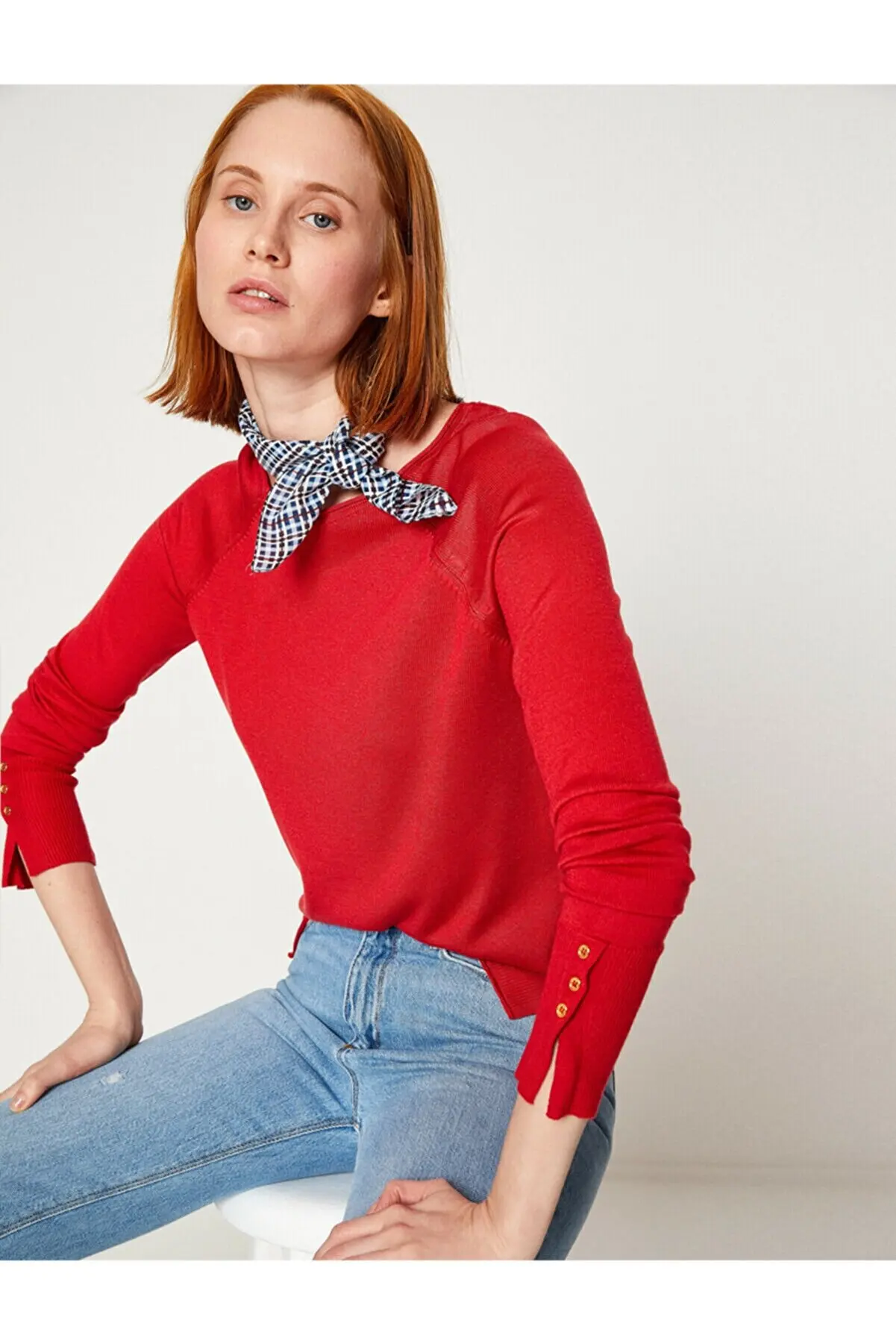 

Women's Red Sweater Traf Sweater Cardigan Tops Pullover Sweatshirt for Women 2986683