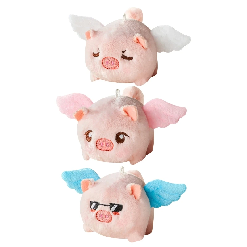 

Kids Backpack Plush Pendant Tail Wiggly Pig Keyring Cute Girls Shoulder Bag Accessories Fuzzy Hanging Ornament Fun Toy