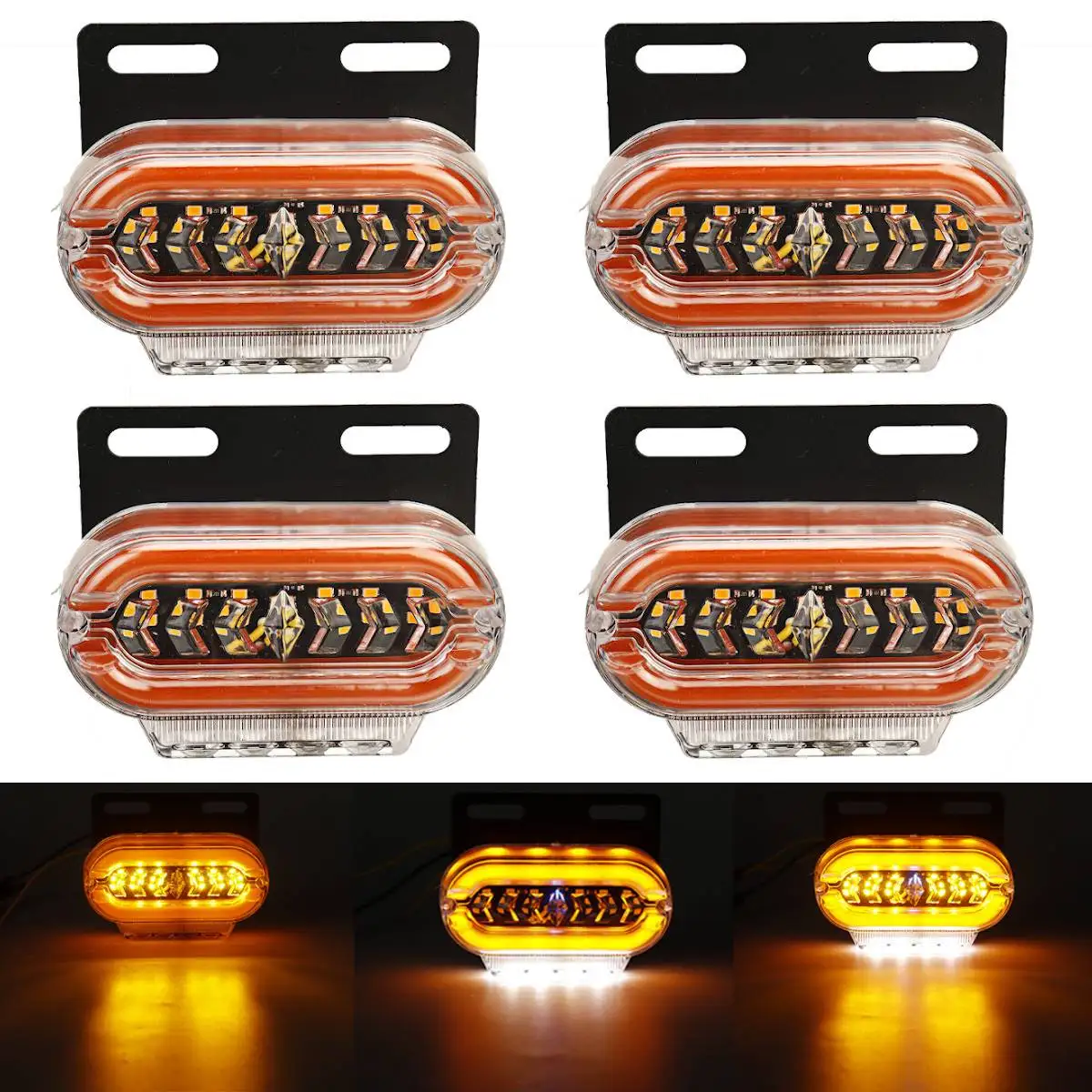 

4 x Truck Marker Lights 24V 29 LED Truck Trailer Bus Van Flash Side Marker Lights Turn Signal Car External Lights Red Amber