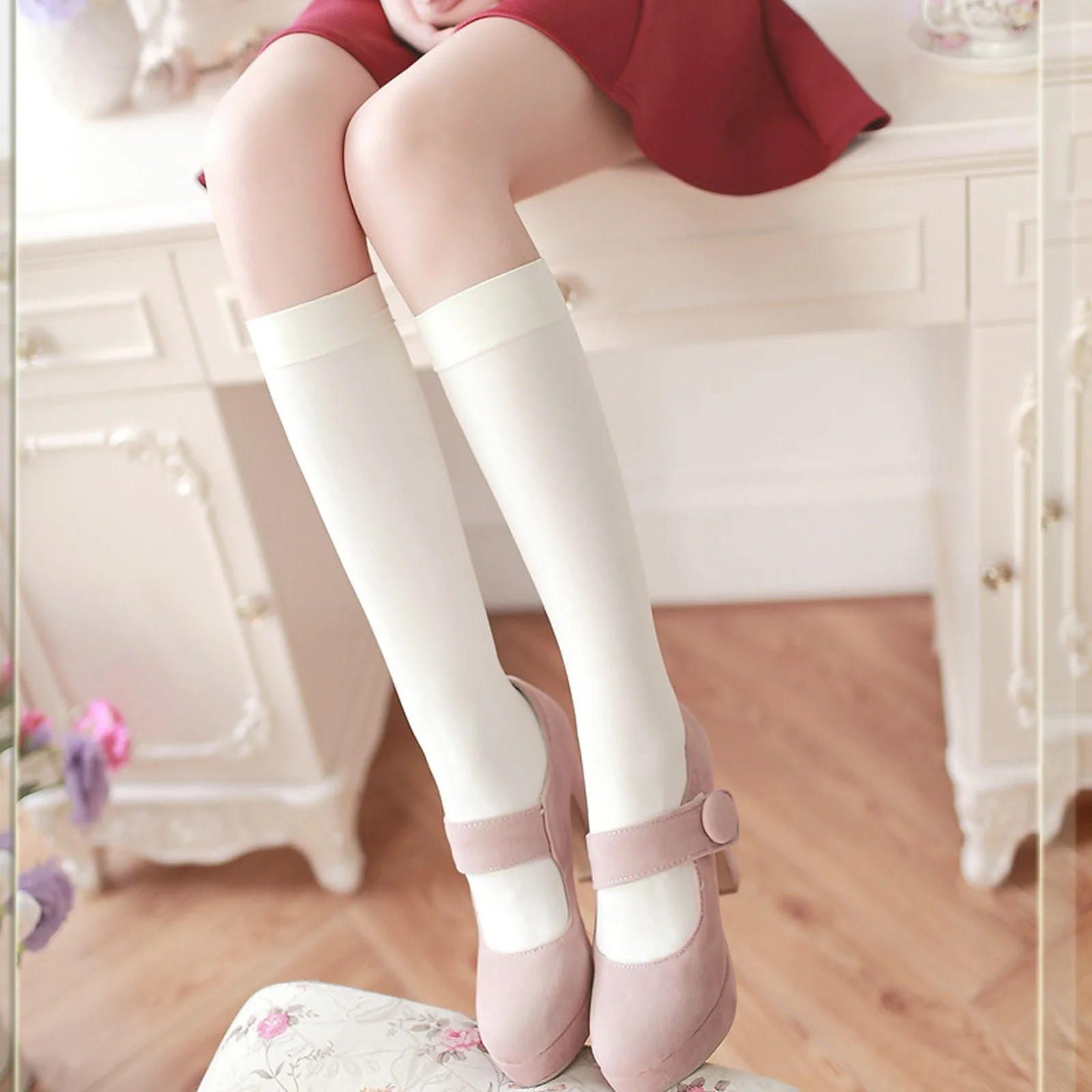 

Long Cotton Socks For Women Socks Knee High Socks Female Ladies Striped Long Socks Ventilation School Girls Sports Knee Socks