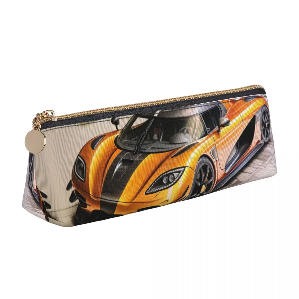 

Ultimate Sports Car Triangle Pencil Case Cartoon Pencil Art Retro Pencil Box For Teens Elementary School Leather Pen Organizer