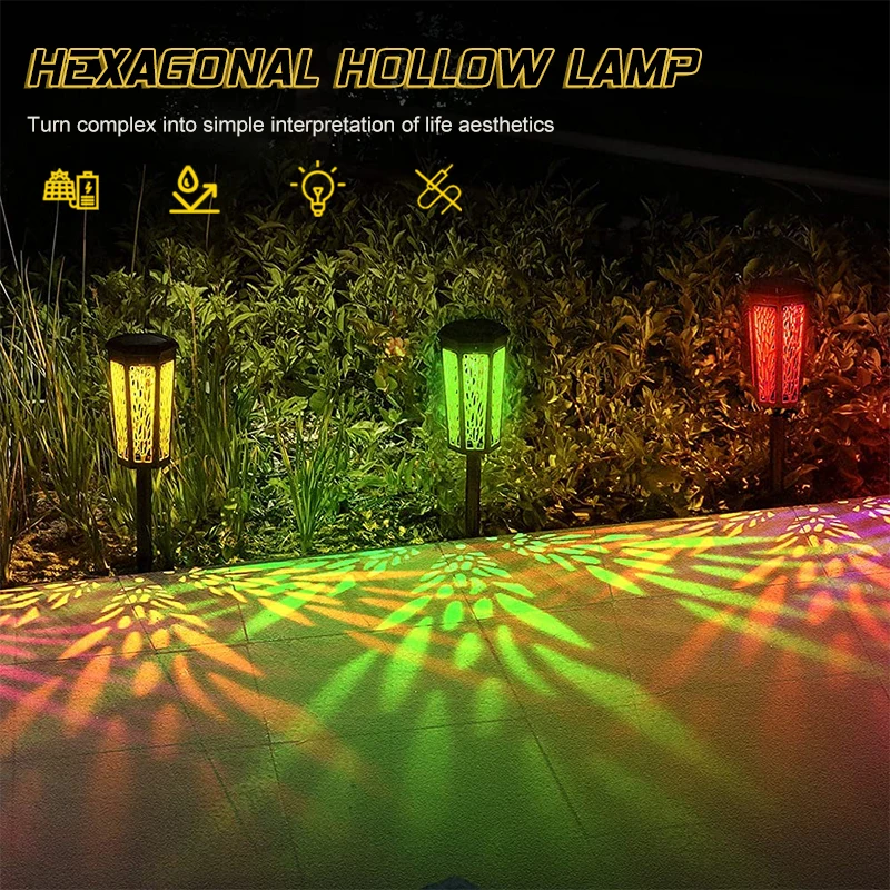 

1/2/6PCS Solar Lawn Lamp RGB Color Changing/Warm LED Garden Pathway Light Outdoor Waterproof Yard Walkway Landscape Decoration