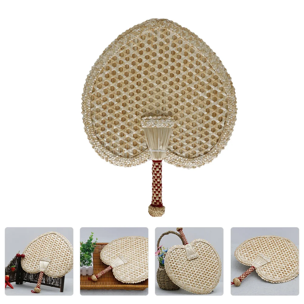 

1pc Fan Palm Leaf Fan Hanfu Hand Fan Rattan Woven