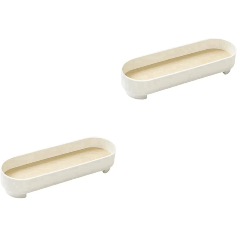 

2Pcs Rustic Perfume Countertop Trinket Plate Sink Square Toiletries Plate Vanity Display Cosmetic Wood Desktop Storage Tray