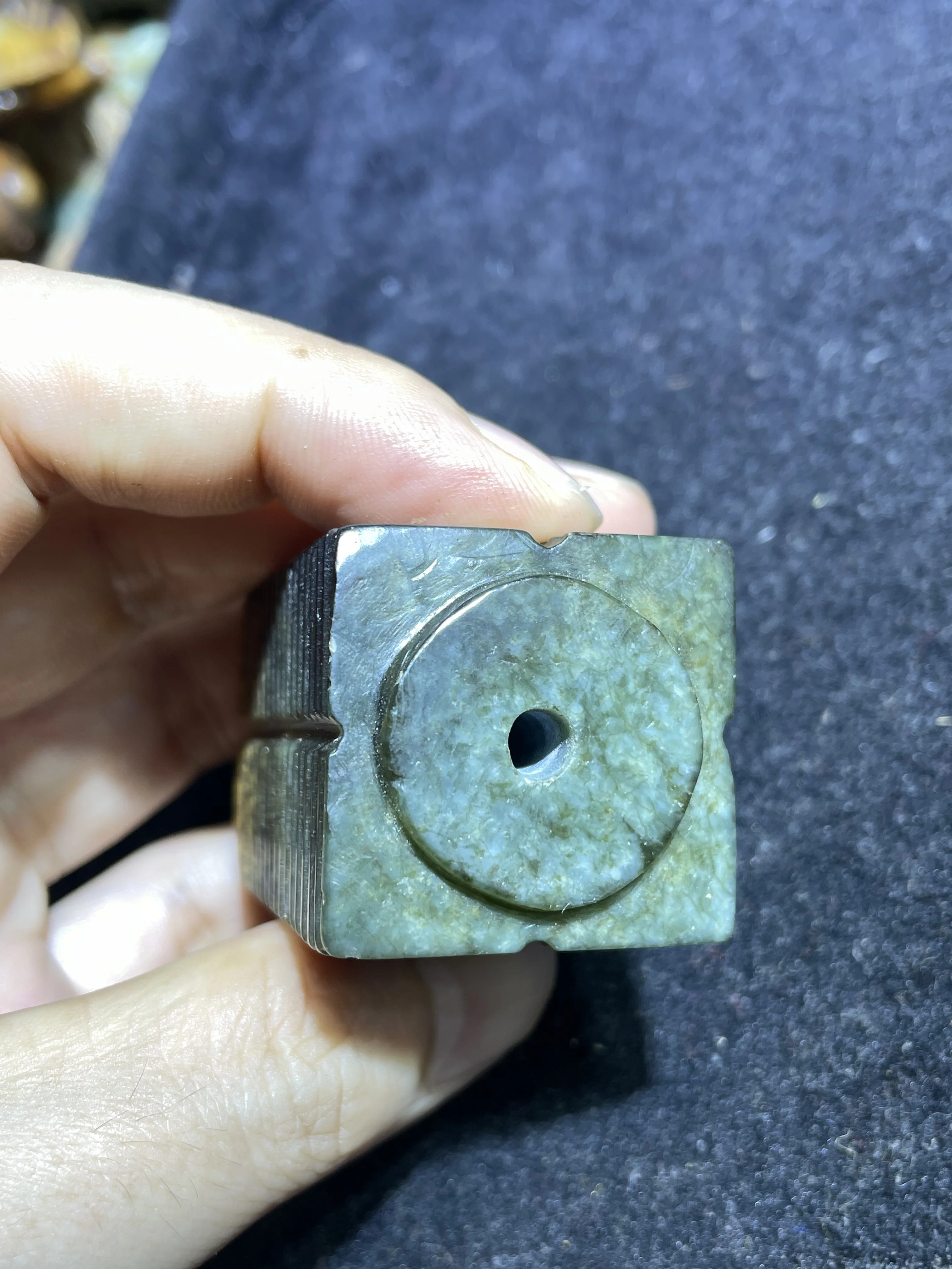 Цельный китайский винтажный Хэтянь нефритовый соединитель Fortune Cong Zong Totem Fengshui