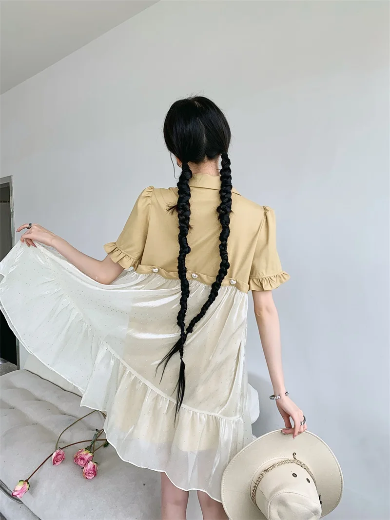 Женское Сетчатое платье-блейзер с оборками оригинальное дизайнерское свободное