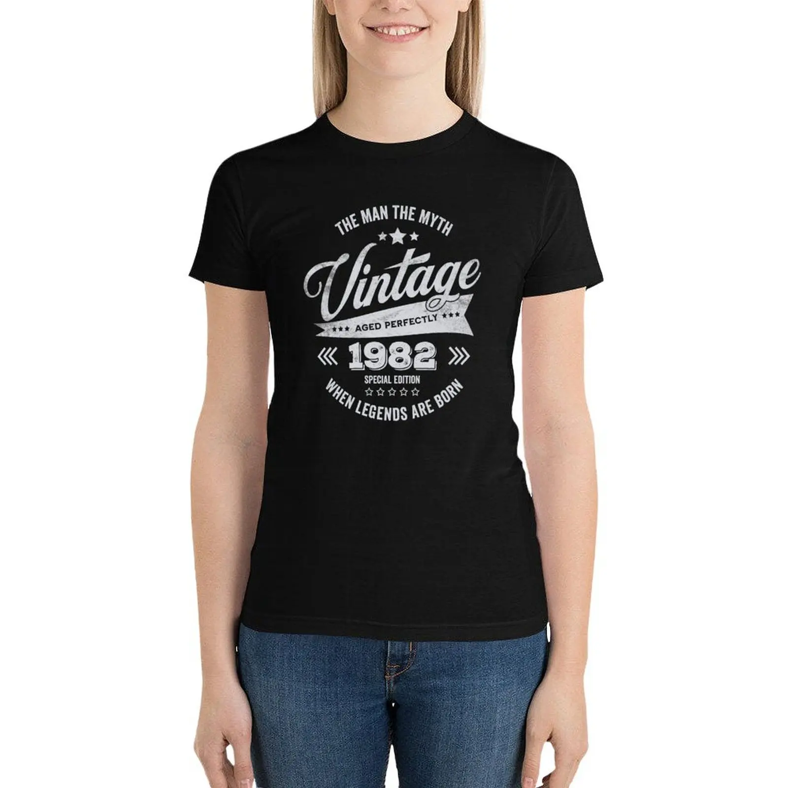 Сделано в 1982-винтажная 1982 футболка с надписью на день рождения летняя одежда топы