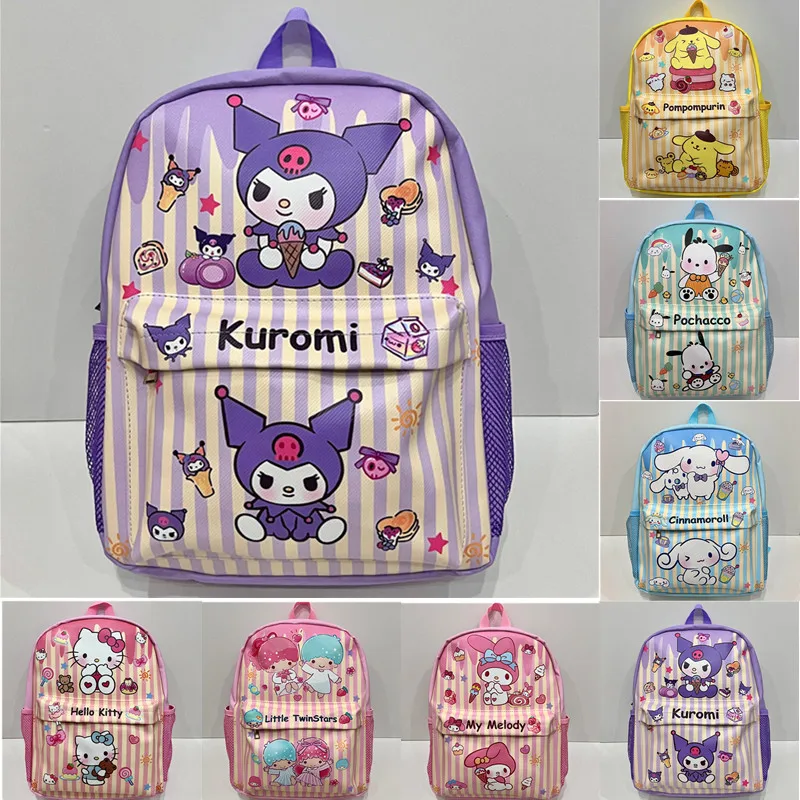 

Kawaii Sanrio Kuromi Cinnamonroll My Melody мультфильм Pu рюкзак милый аниме мальчик девочка водонепроницаемый большой емкости школьный портфель