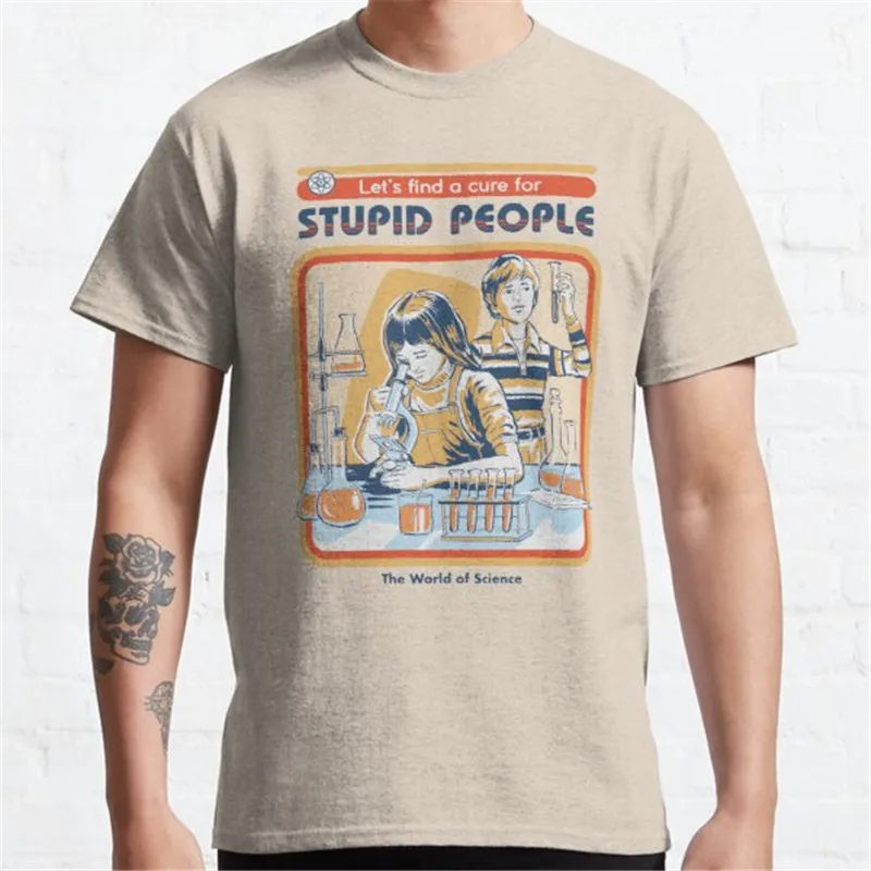 

Забавные футболки с надписью A Cure For глупых людей, Высококачественная Мужская футболка с коротким рукавом, брендовая графическая футболка ...