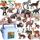 Фигурки героев Oenux, 35 шт., дикие фигурки, Лев, белка, орангутан, олень, фигурки животных, миниатюрные милые искусственные подарки