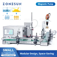 ZONESUN Assembly Filling and Capping Machine Glass Plastic Bottle Capper Jar Juice Liquid Filler Packaging Production Line
