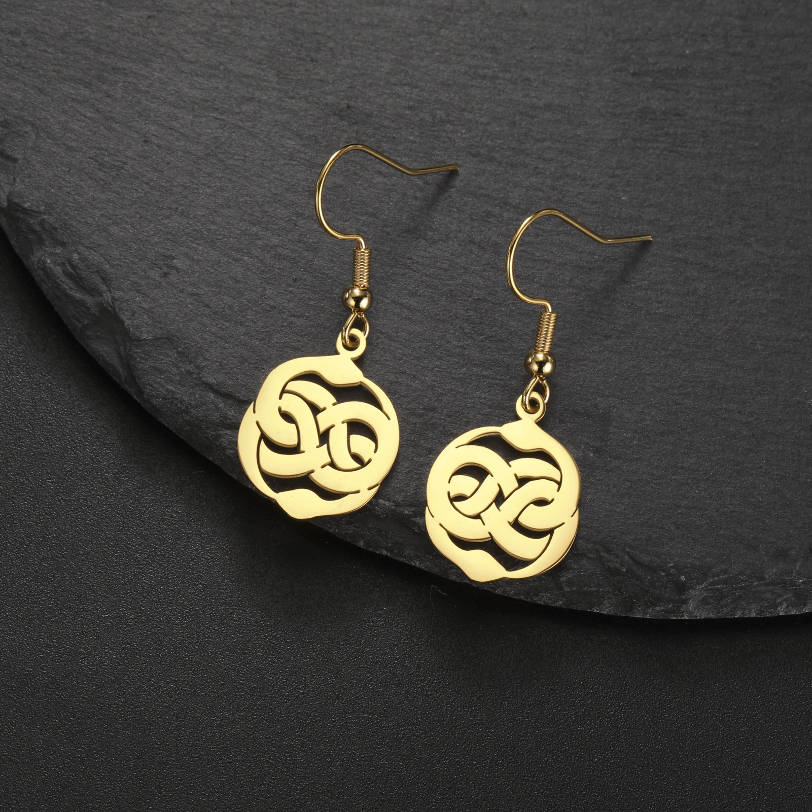 Висячие серьги Teamer Ouroboros со змеей скандинавские серьги-кольца с древним символом