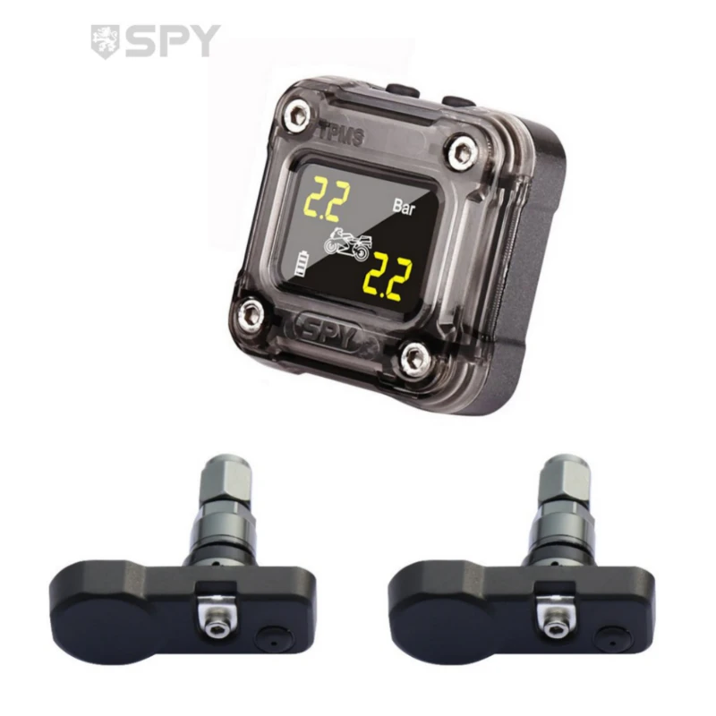 Шпионский Универсальный комплект TPMS для мотоцикла с 2 внутренними датчиками, система контроля давления в шинах, цифровой ЖК-дисплей