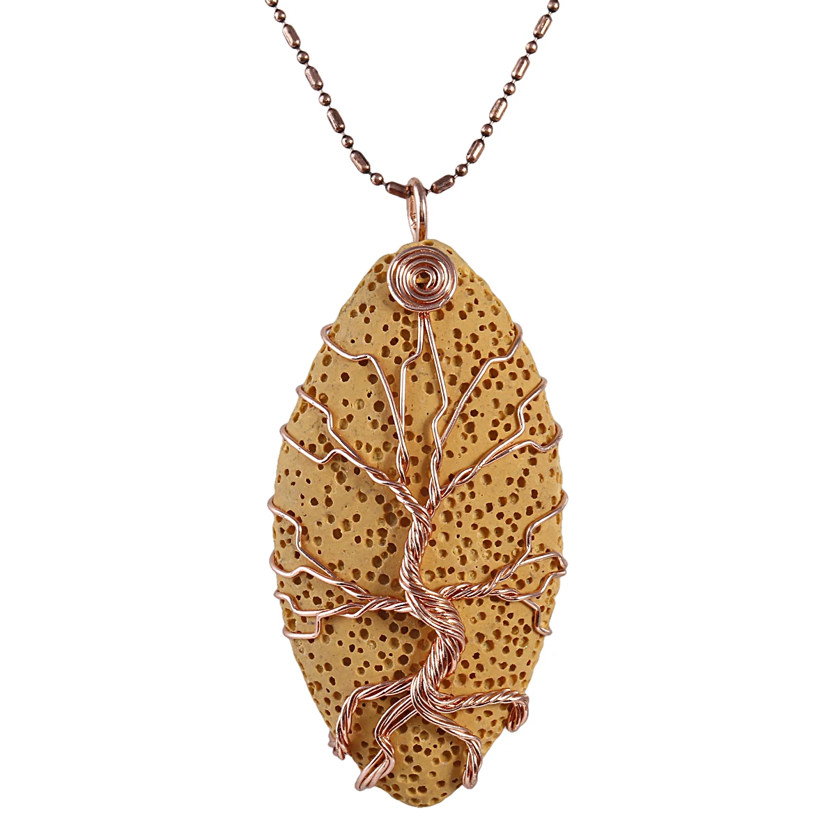 

Tree of Life Pendant Marquise Shape Healing Lava Rock Stone Charms For Jewelry Making DIY Necklace Accessories