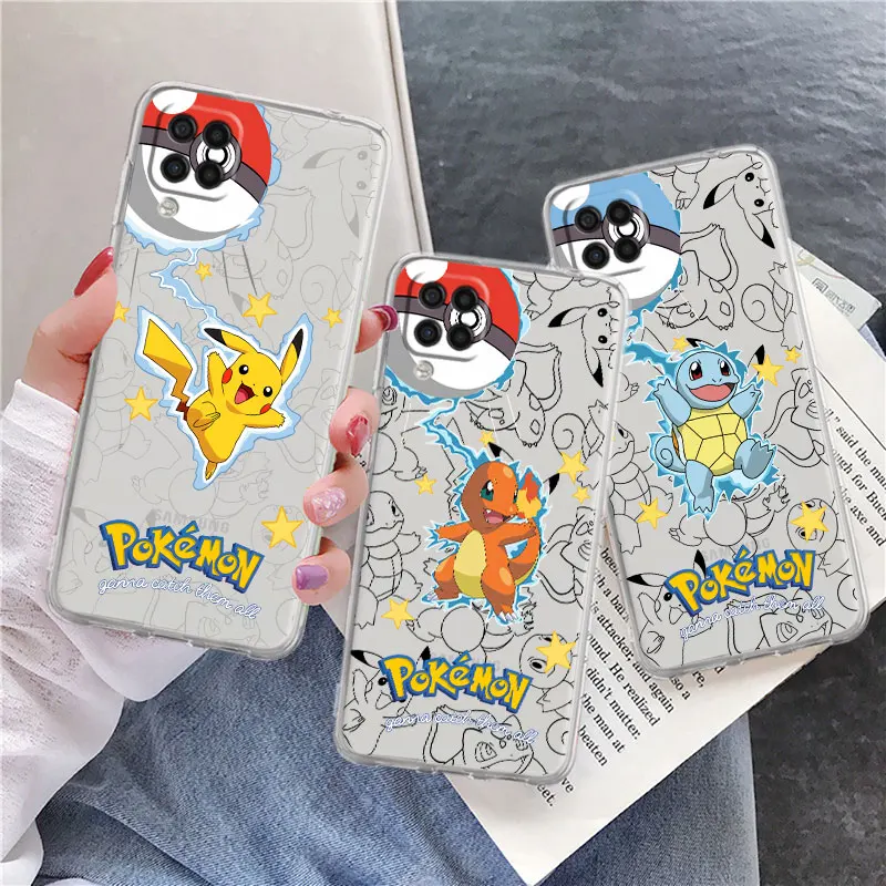 

Pokemon Pikachu Case For Samsung Galaxy A52 A12 A32 A50 A70 A51 A21s A71 A13 A53 A22 A31 A72 A30 Clear Phone Shell