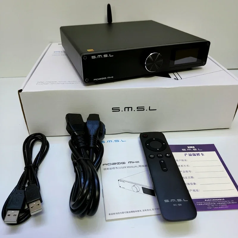 Фото Цифровой усилитель мощности SMSL AO200 MKII HIFI с процессором MA5332MS, входами XLR, RCA, USB и пультом дистанционного управления для ПК, DAC, TV, DAP №2