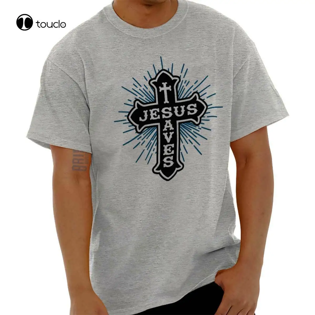 

New Jesus Christ Saves Christian Religious God Adult Short Sleeve Crewneck Tee Cotton Tee Shirt Unisex