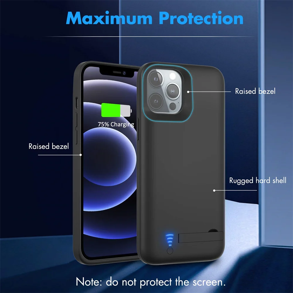 External Battery Charger Case For iPhone 7 8 6 6S Plus Charging Case For iPhone X XS XR 11 12 13 14 10000mAh Power Bank Cover